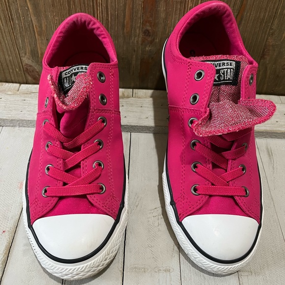 Converse All Star Pink Junior/Youth Size 5 Double Tongue Sneakers - Picture 2 of 5
